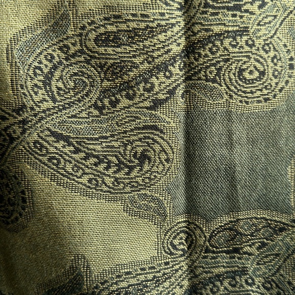 ‘90s Indian paisley abstract fringe shawl boho scarf - Picture 4 of 5